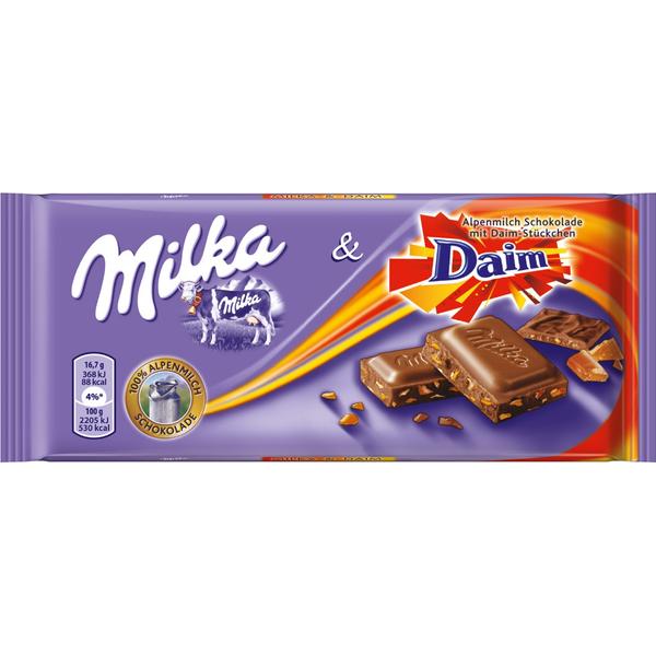 Шоколадная плитка Milka DAIM, 100 г