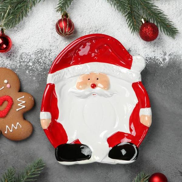 Блюдо Дедушка Мороз, 19,5 × 17 × 2,5 см