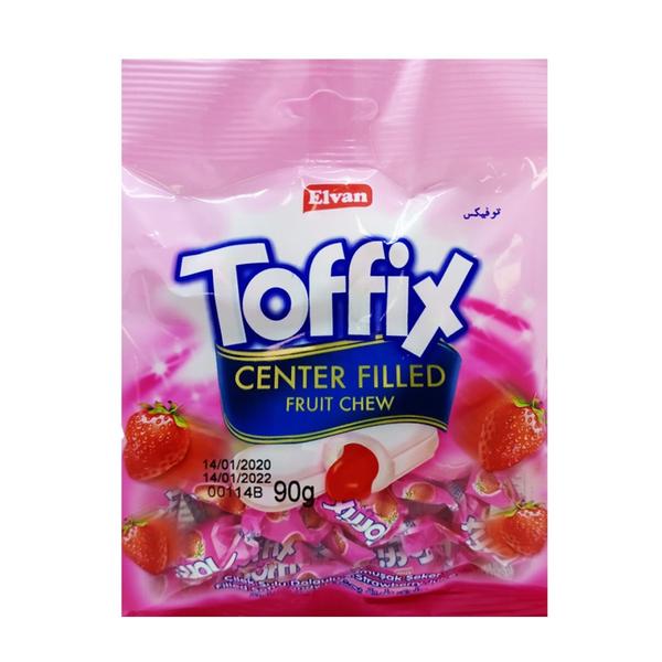 Жевательные конфеты кислые Тоффикс с клубничным вкусом, 90 г