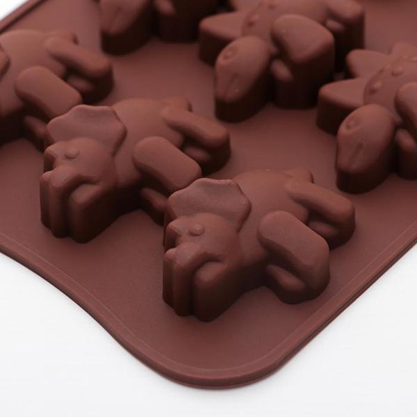Форма для шоколада 12 ячеек Динозавры, 21 х 11 х 2 см