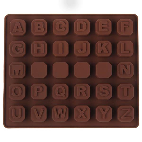 Силиконовая форма для шоколада Английский алфавит 30 ячеек 17 х 14 х 2 см