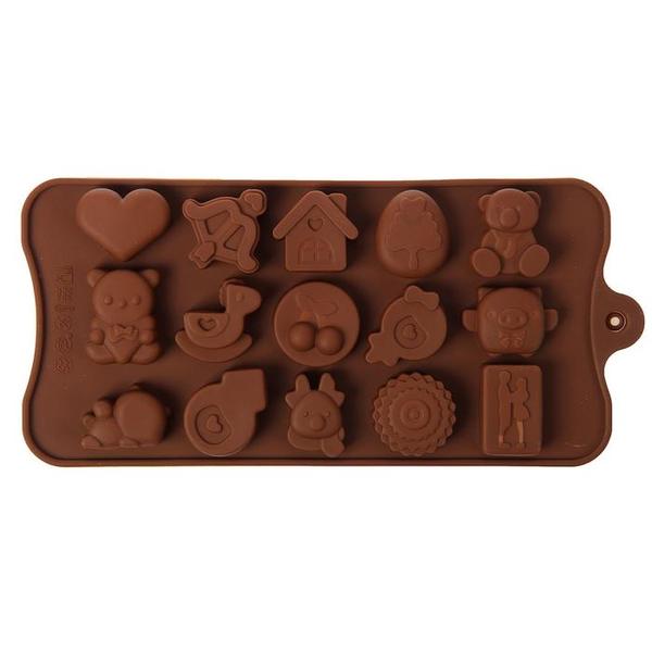 Силиконовая форма для шоколада Счастье есть 15 ячеек 21 х 11 х 1,5 см