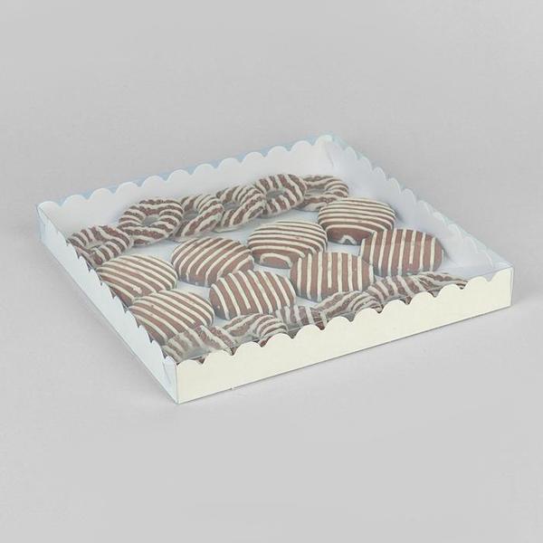 Коробка для печенья с прозрачной крышкой 25 х 25 х 3 см