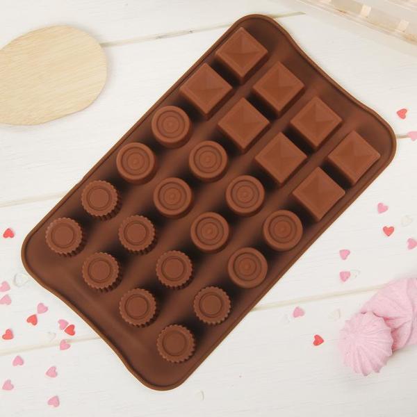 Форма для шоколада Коробка конфет 24 ячейки, 23,2 х 13,8 х 0,5 см