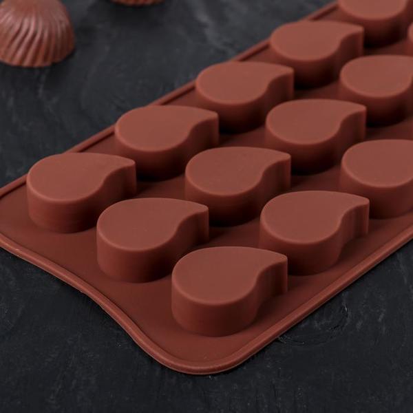 Форма для льда и шоколада Капелька 15 ячеек, 21,5 х 10,4 х 1,3 см