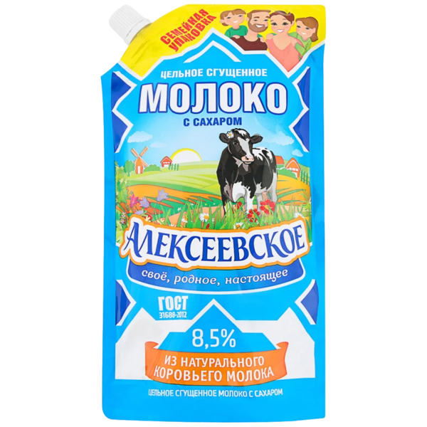 Молоко сгущенное с сахаром Алексеевское, 650 г